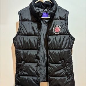 Black Puffer Vest with Logo